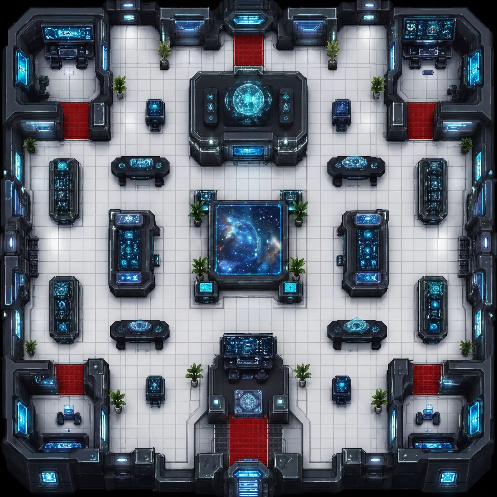 Top-down map of the HQ floor